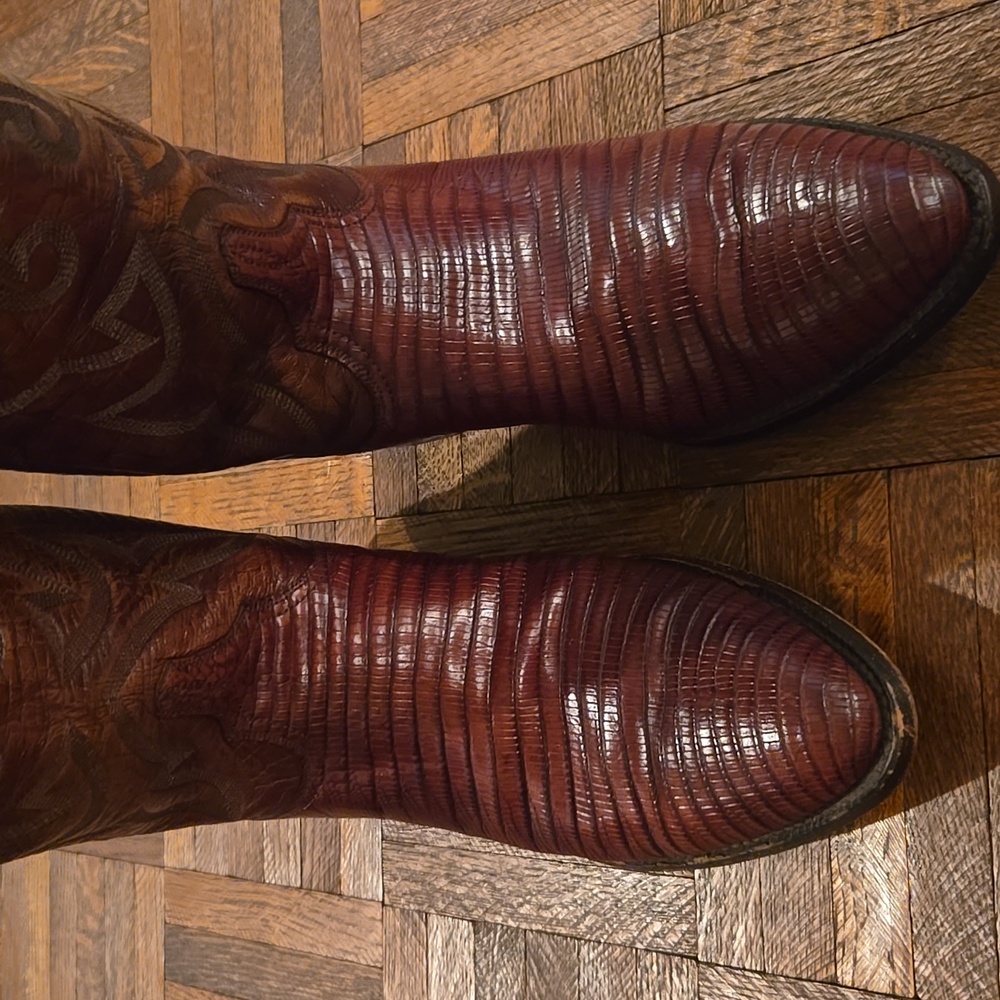 RARE VTG! Lucchese Classic Lizard Boots W/FREE 3D LEATHER WALLET TODAY ONLY! - Picture 7 of 16